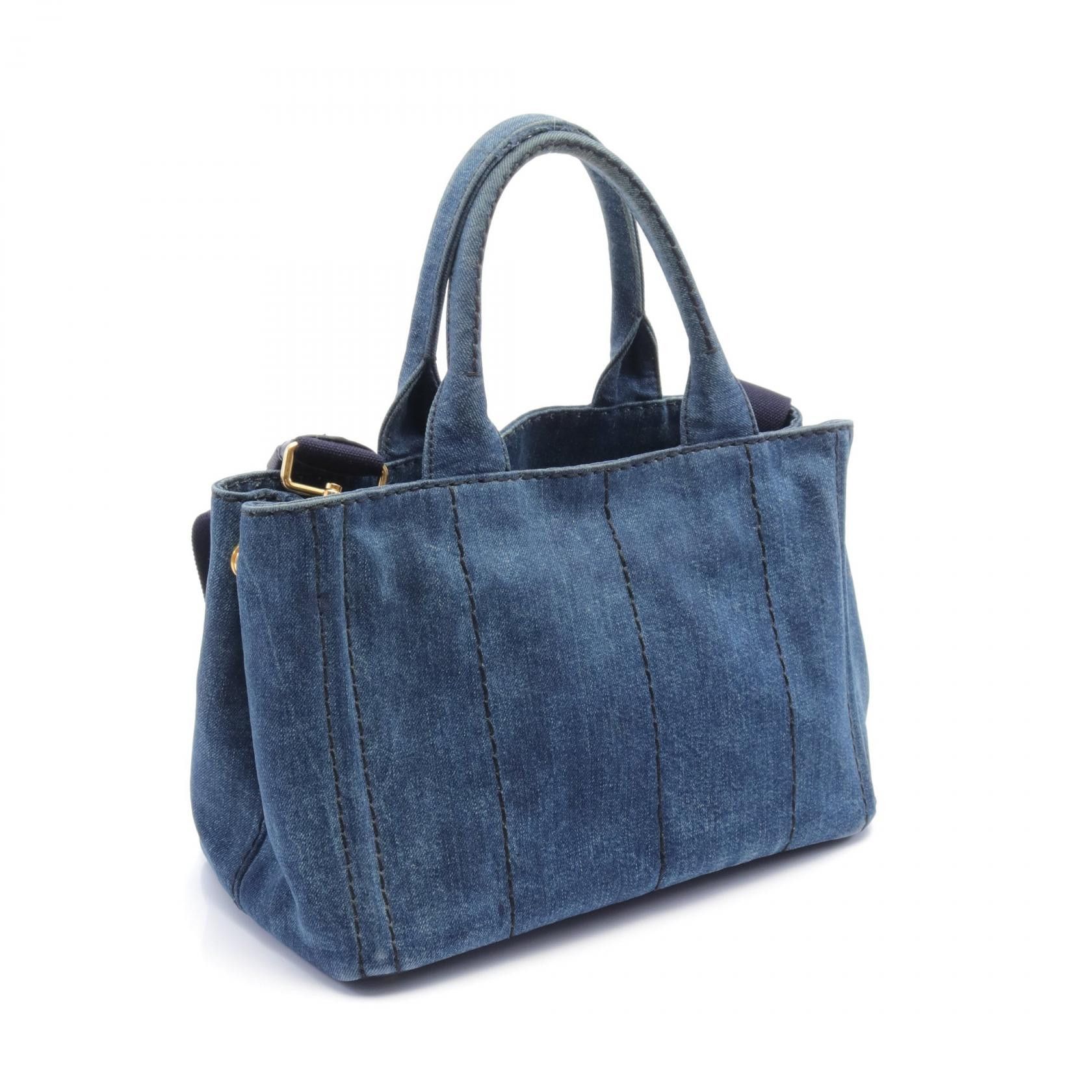 Prada Prada Canapa Denim Tote Bag Denim Tote Bag 1BG439 in Very Good Condition Size ONE SIZE - 2 Thumbnail