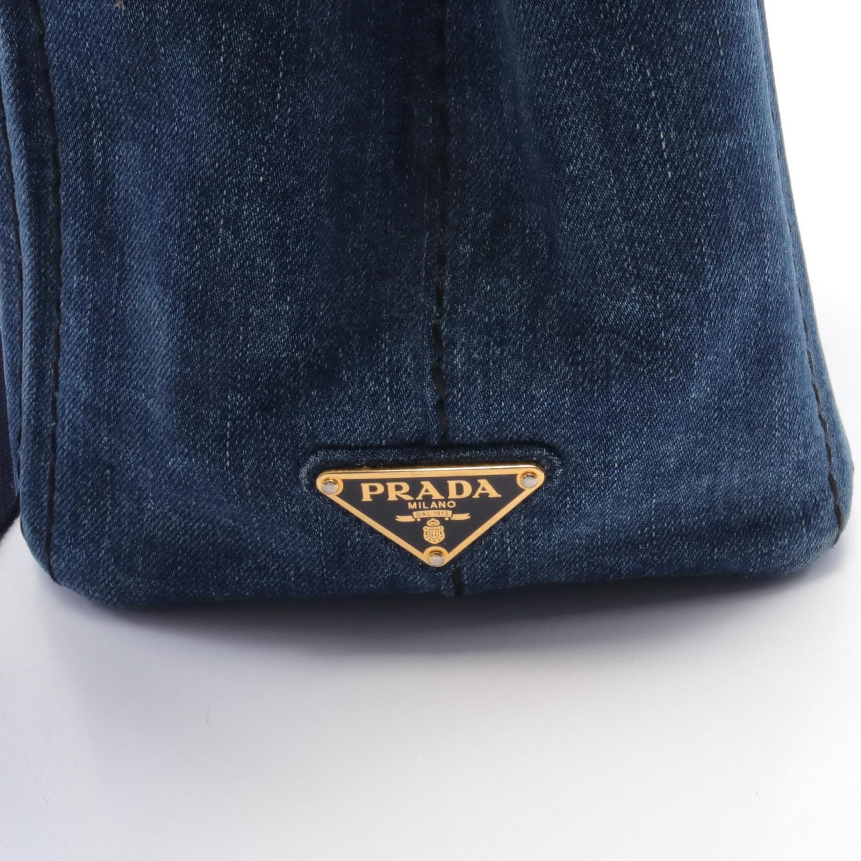 Prada Prada Canapa Denim Tote Bag Denim Tote Bag 1BG439 in Very Good Condition Size ONE SIZE - 5 Thumbnail