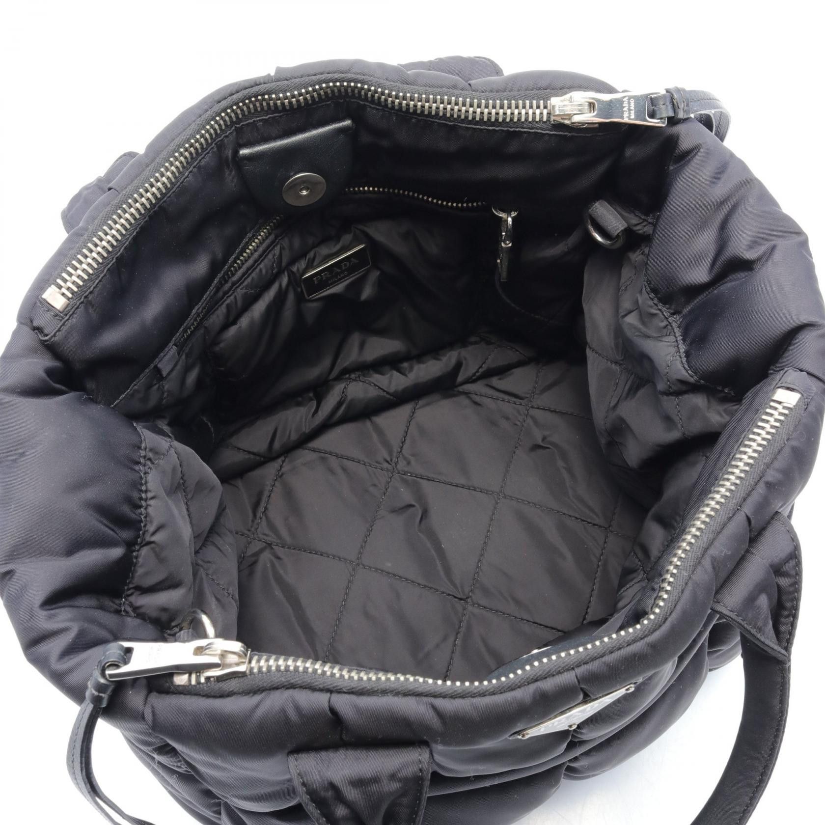 Prada Prada Tessuto Bomber Handbag Canvas Handbag in Great Condition Size ONE SIZE - 3 Thumbnail