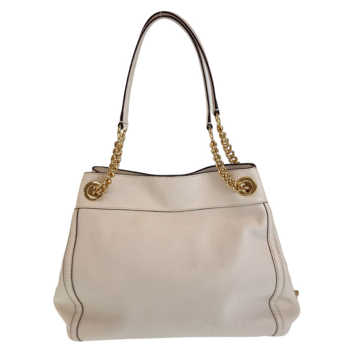 Coach Coach Coach White Leather Tote Bag with Gold Hardware Leather Tote Bag in Great Condition Size ONE SIZE - 2 Thumbnail