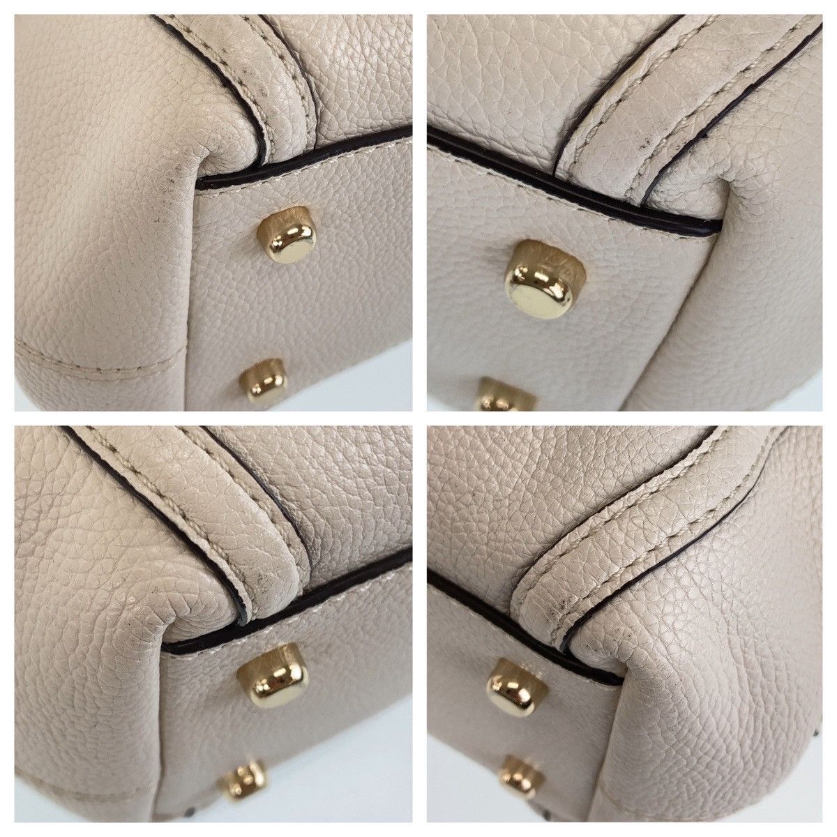 Coach Coach Coach White Leather Tote Bag with Gold Hardware Leather Tote Bag in Great Condition Size ONE SIZE - 3 Thumbnail