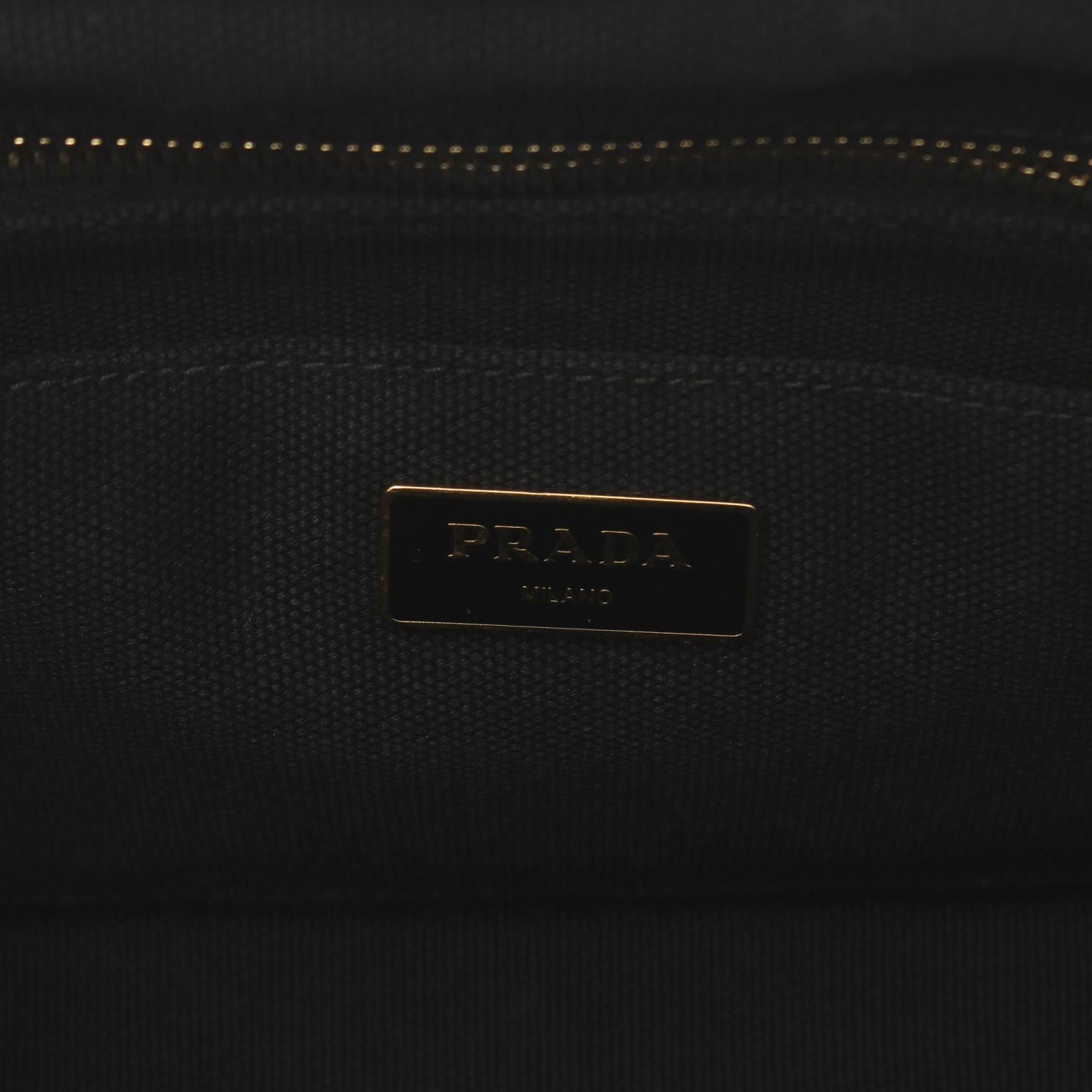 Prada Prada Studded Canapa Tote Bag Canvas Tote Bag B2439O in Very Good Condition Size ONE SIZE - 4 Thumbnail