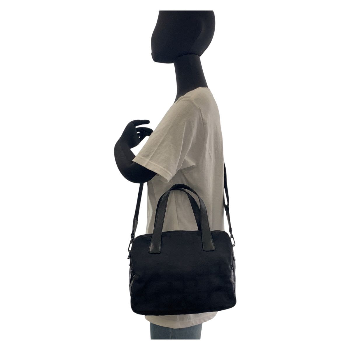 Chanel Chanel Chanel Nylon/Leather New Travel Line Coco Mark Tote Bag Canvas Tote Bag 408174 in Very Good Condition Size ONE SIZE - 10 Thumbnail