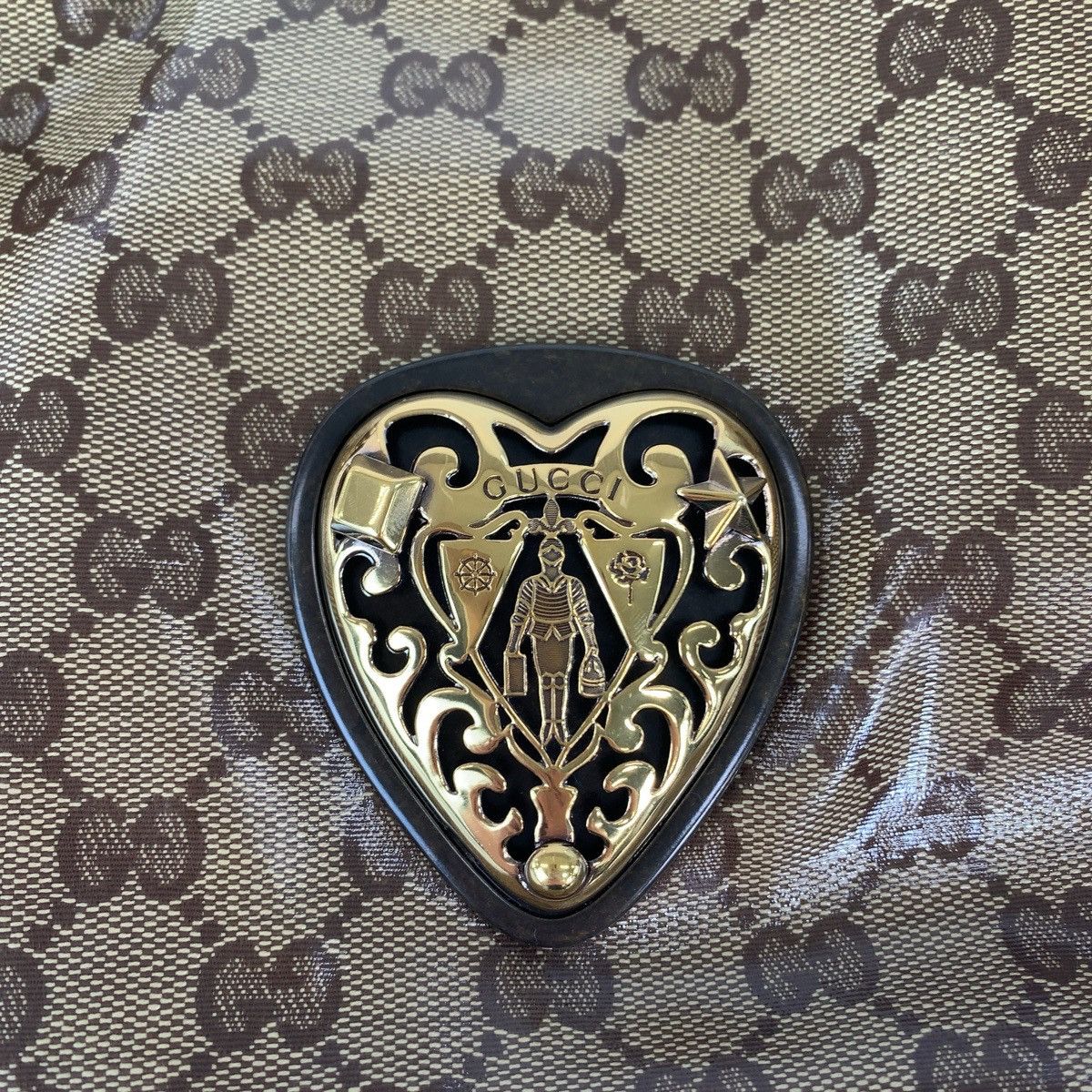 Gucci Gucci Gucci GG Canvas/Leather Crystal Hysteria Shoulder Bag 211963 Canvas Shoulder Bag 211963 in Very Good Condition Size ONE SIZE - 4 Thumbnail