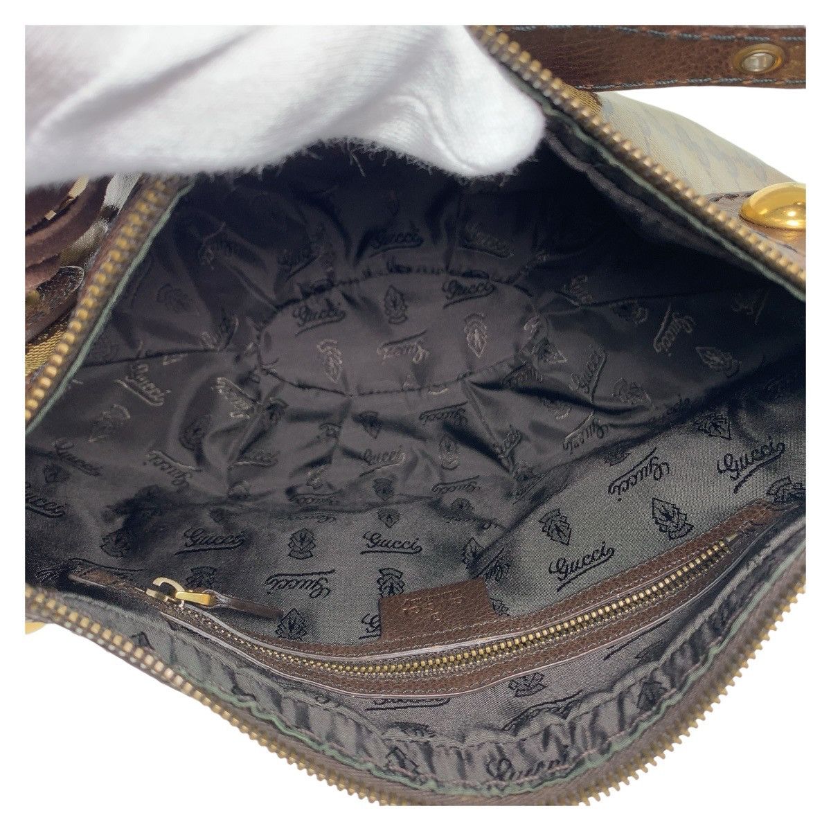 Gucci Gucci Gucci GG Canvas/Leather Crystal Hysteria Shoulder Bag 211963 Canvas Shoulder Bag 211963 in Very Good Condition Size ONE SIZE - 9 Thumbnail