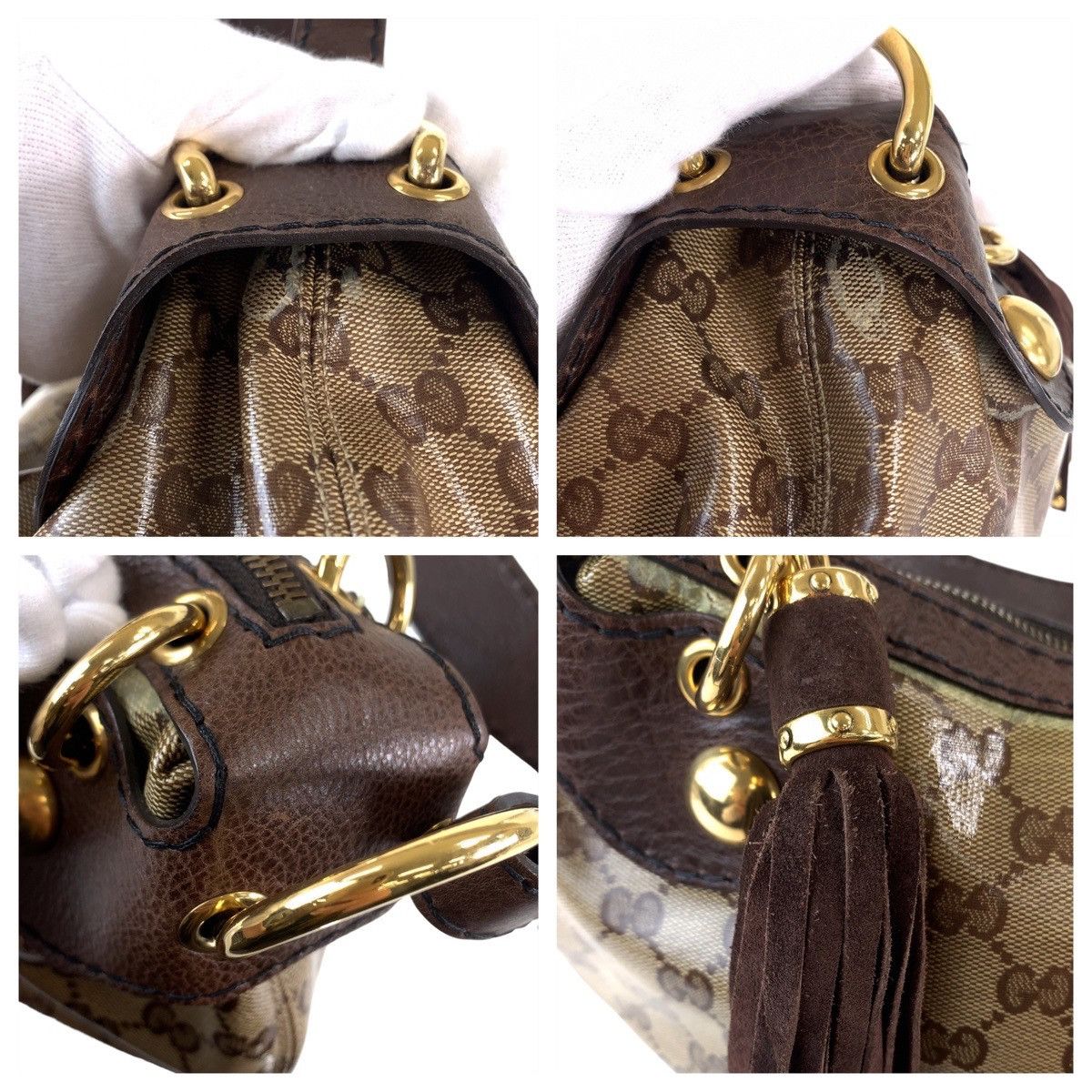 Gucci Gucci Gucci GG Canvas/Leather Crystal Hysteria Shoulder Bag 211963 Canvas Shoulder Bag 211963 in Very Good Condition Size ONE SIZE - 5 Thumbnail