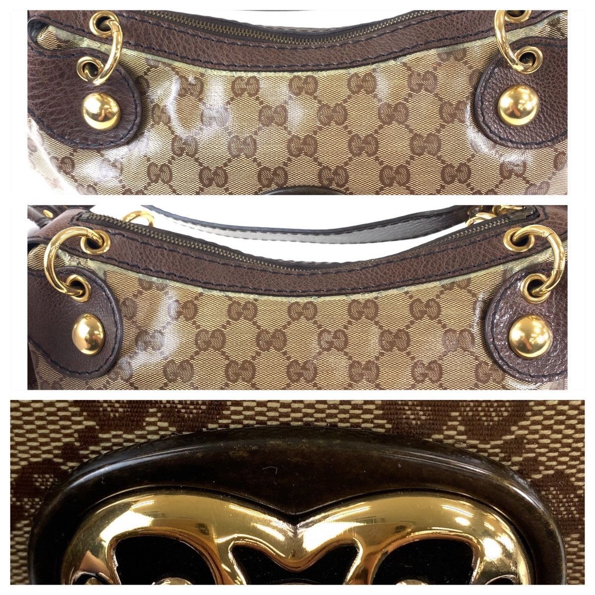 Gucci Gucci Gucci GG Canvas/Leather Crystal Hysteria Shoulder Bag 211963 Canvas Shoulder Bag 211963 in Very Good Condition Size ONE SIZE - 6 Thumbnail