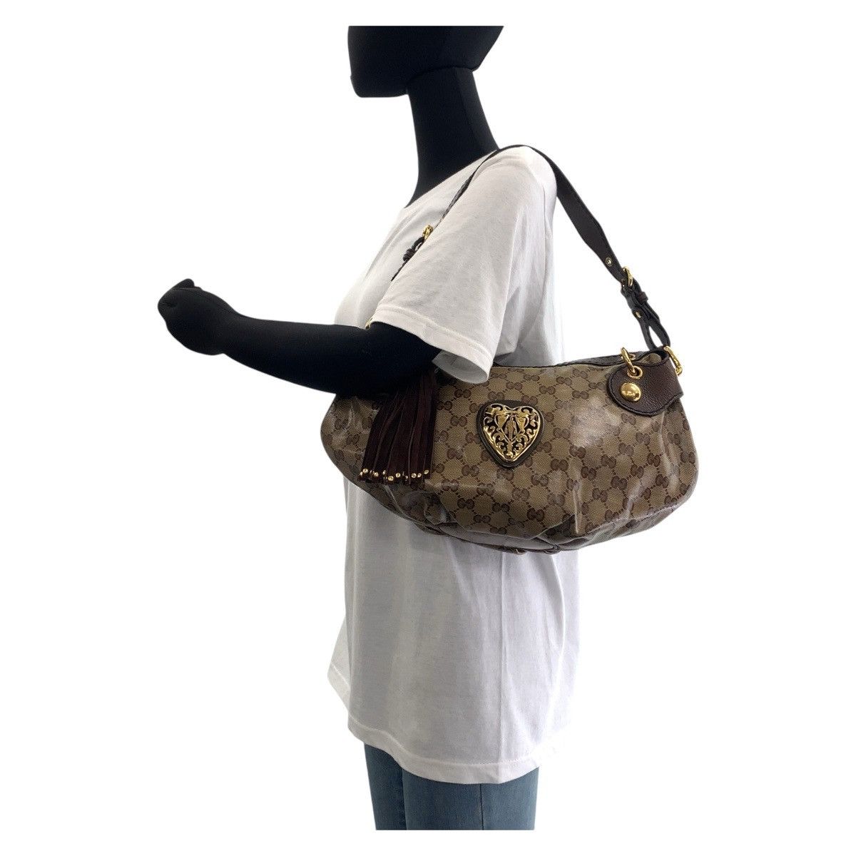 Gucci Gucci Gucci GG Canvas/Leather Crystal Hysteria Shoulder Bag 211963 Canvas Shoulder Bag 211963 in Very Good Condition Size ONE SIZE - 7 Thumbnail