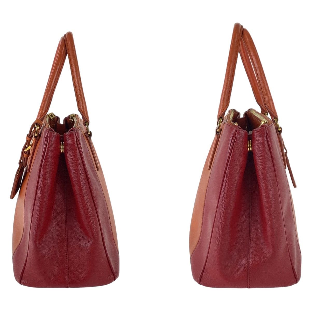 Prada Prada Prada Saffiano Leather Triangle Logo Plate Tote Bag Leather Tote Bag 408217 in Very Good Condition Size ONE SIZE - 8 Thumbnail