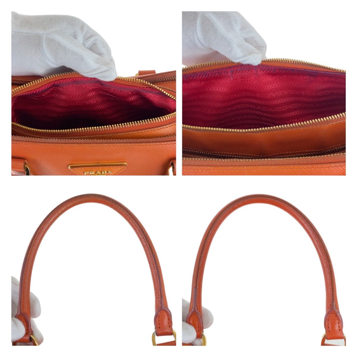Prada Prada Prada Saffiano Leather Triangle Logo Plate Tote Bag Leather Tote Bag 408217 in Very Good Condition Size ONE SIZE - 5 Thumbnail