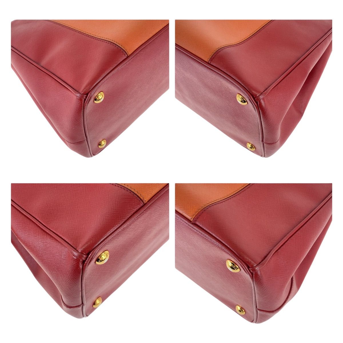 Prada Prada Prada Saffiano Leather Triangle Logo Plate Tote Bag Leather Tote Bag 408217 in Very Good Condition Size ONE SIZE - 3 Thumbnail