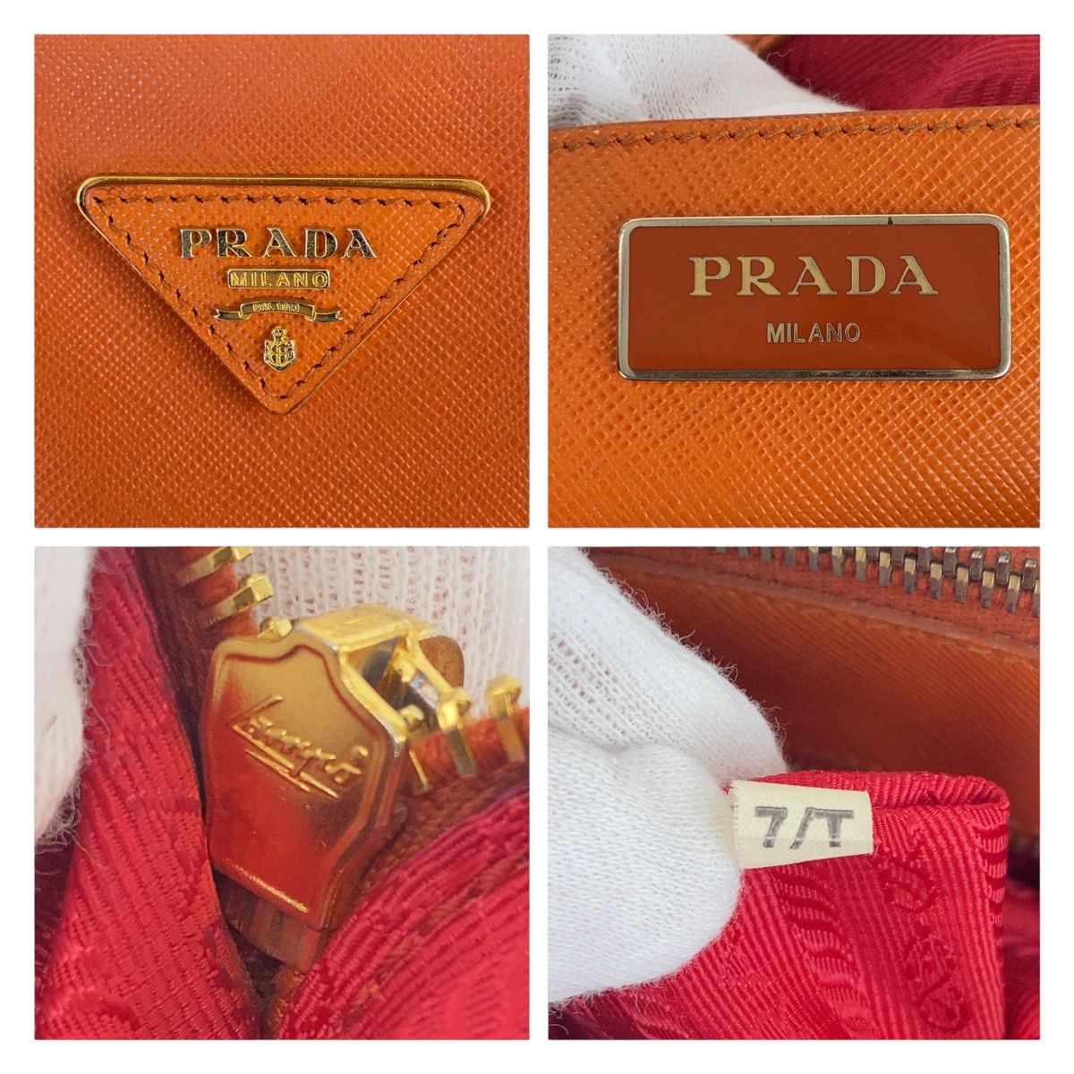 Prada Prada Prada Saffiano Leather Triangle Logo Plate Tote Bag Leather Tote Bag 408217 in Very Good Condition Size ONE SIZE - 6 Thumbnail