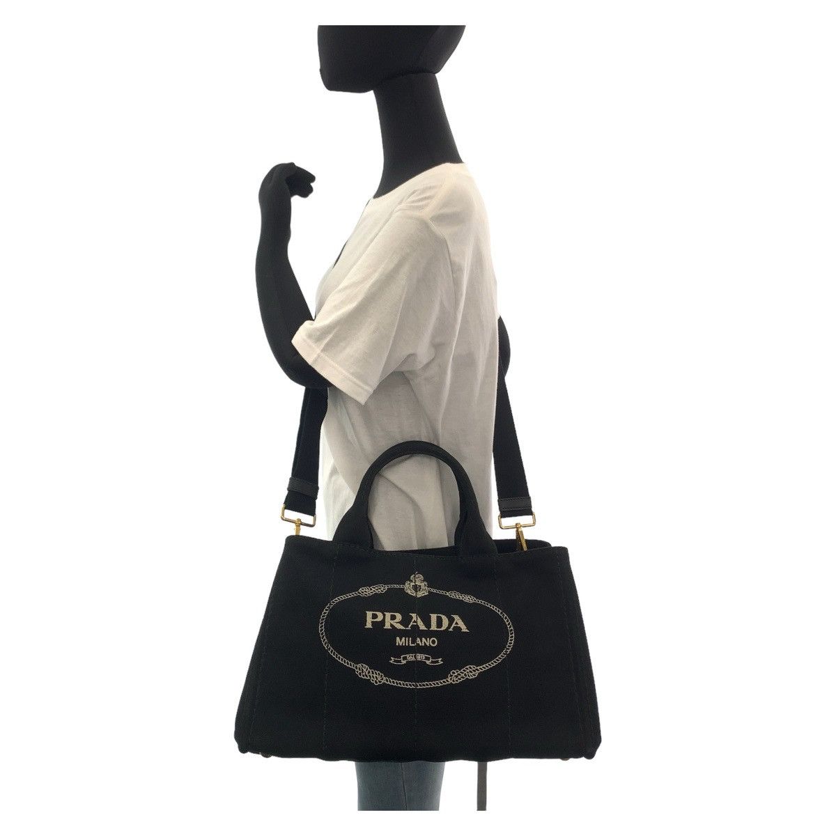 Prada Prada Prada Canvas Canapa Tote Bag Canvas Tote Bag in Great Condition Size ONE SIZE - 8 Thumbnail