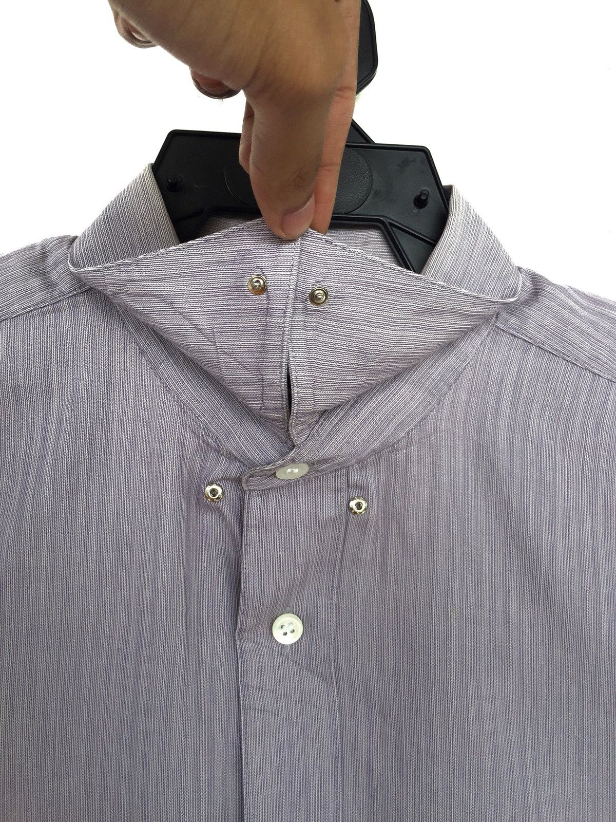 Issey Miyake Issey Miyake Striped Single Pocket Oversized Button Up Shirt Size US L / EU 52-54 / 3 - 5 Thumbnail
