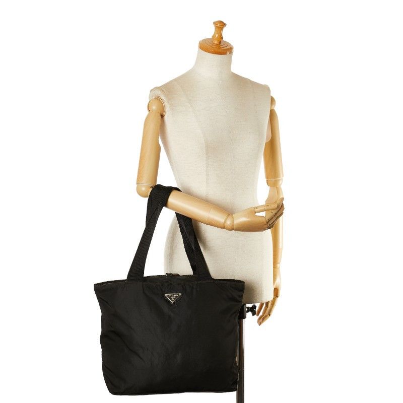 Prada Prada Prada Nylon Triangle Logo Plate Tote Bag Canvas Tote Bag in Good Condition Size ONE SIZE - 12 Thumbnail