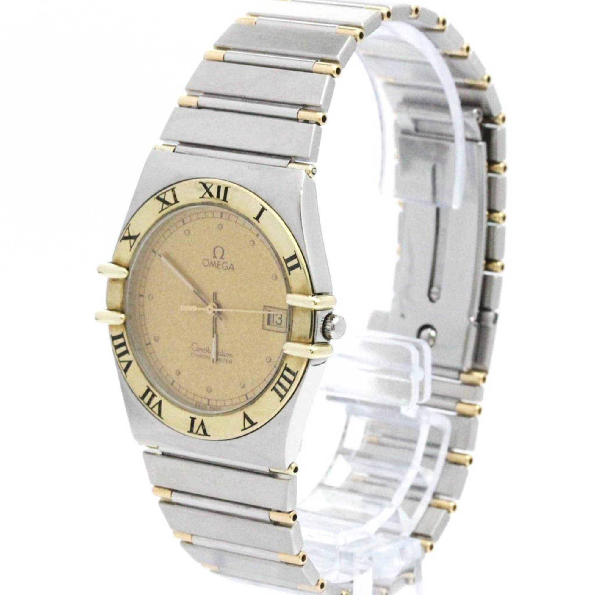 Omega Polished OMEGA Constellation 18K Gold Steel Mens Watch 398.0876 BF575795 Size ONE SIZE - 2 Thumbnail