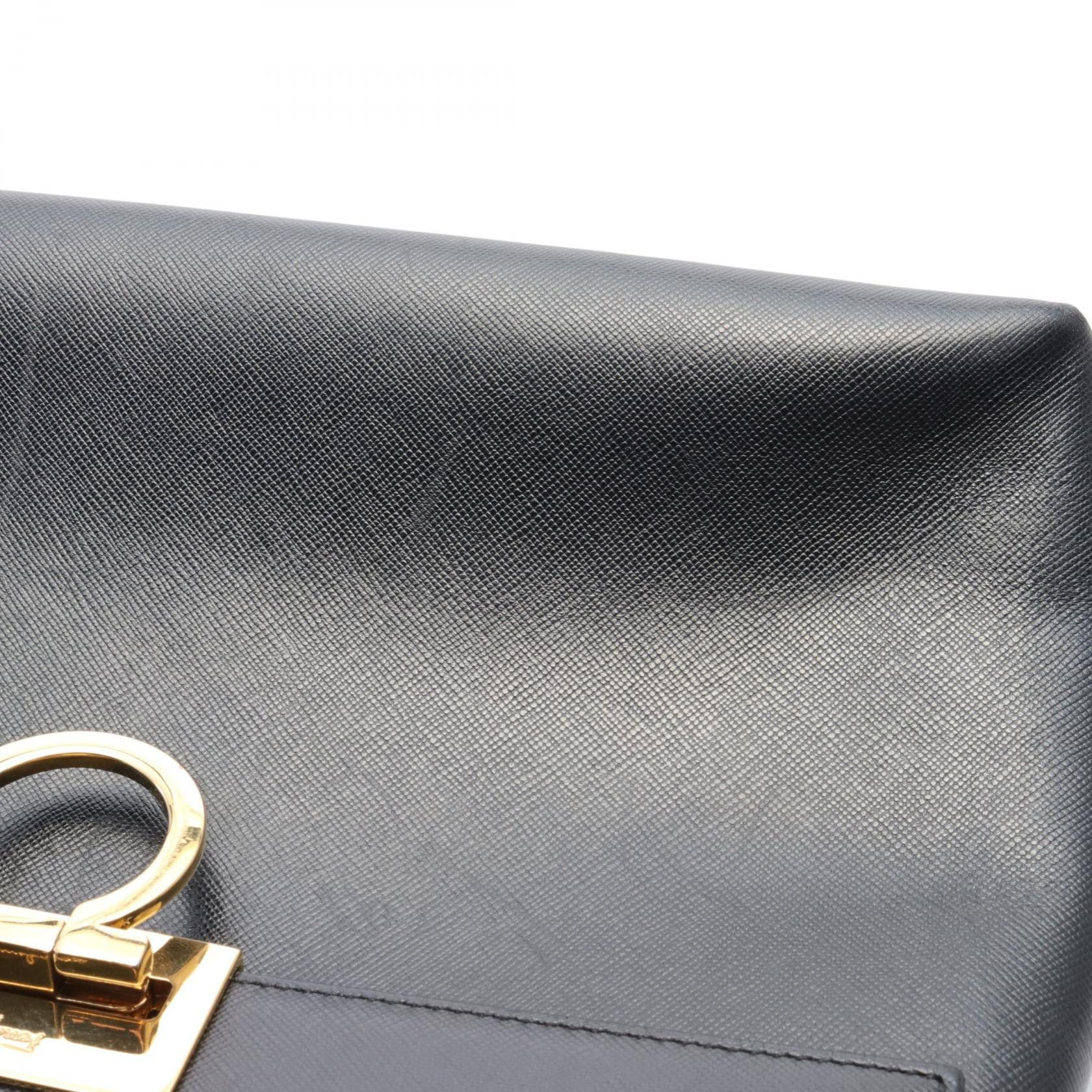 Salvatore Ferragamo Salvatore Ferragamo Gancini Top Handle Bag Leather Handbag 21 0290 in Very Good Condition Size ONE SIZE - 7 Thumbnail