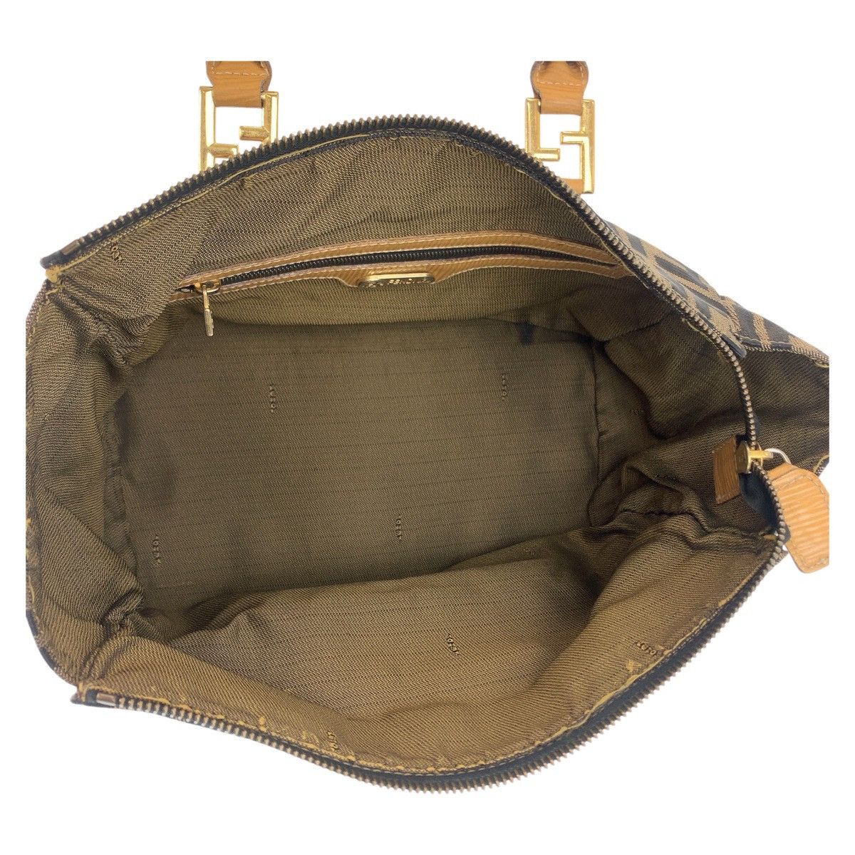 Fendi Fendi Fendi Zucca Canvas/Leather Handbag Tote Canvas Tote Bag 408504 in Very Good Condition Size ONE SIZE - 4 Thumbnail