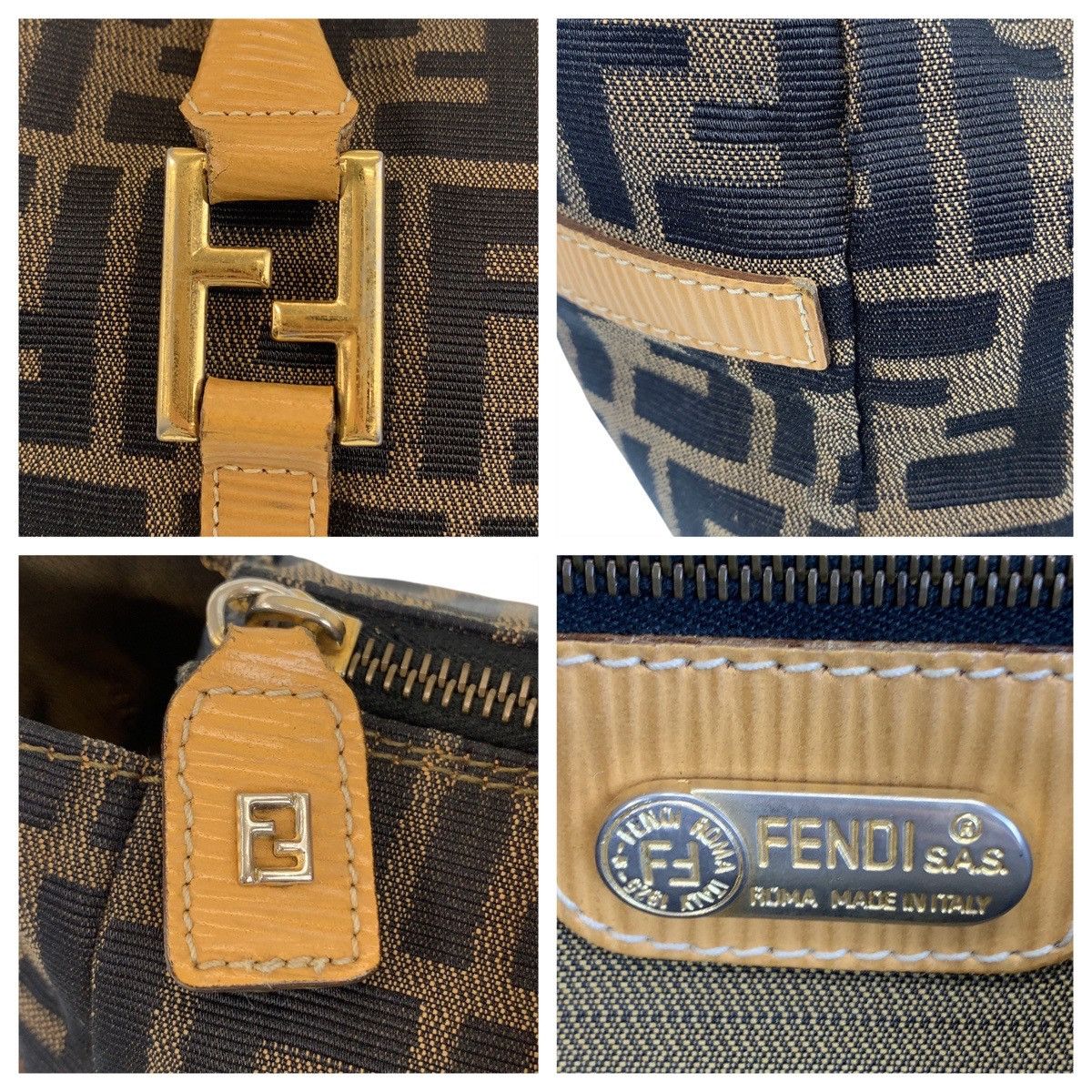 Fendi Fendi Fendi Zucca Canvas/Leather Handbag Tote Canvas Tote Bag 408504 in Very Good Condition Size ONE SIZE - 10 Thumbnail