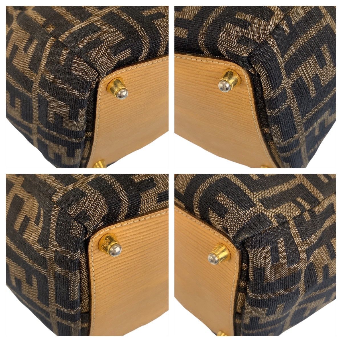 Fendi Fendi Fendi Zucca Canvas/Leather Handbag Tote Canvas Tote Bag 408504 in Very Good Condition Size ONE SIZE - 3 Thumbnail