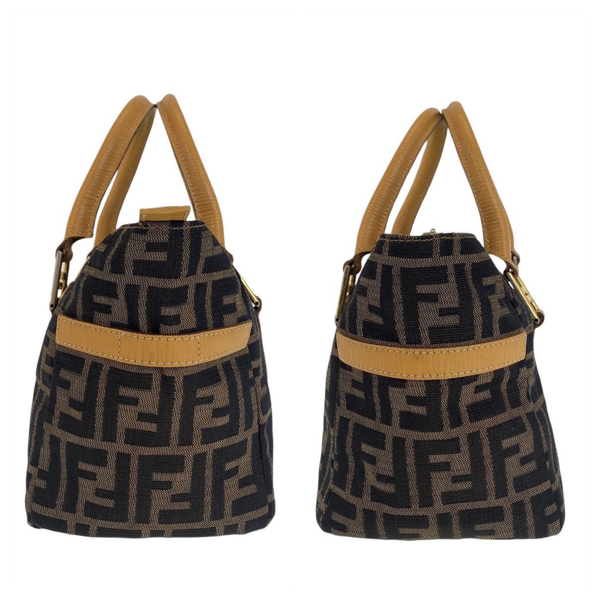 Fendi Fendi Fendi Zucca Canvas/Leather Handbag Tote Canvas Tote Bag 408504 in Very Good Condition Size ONE SIZE - 5 Thumbnail