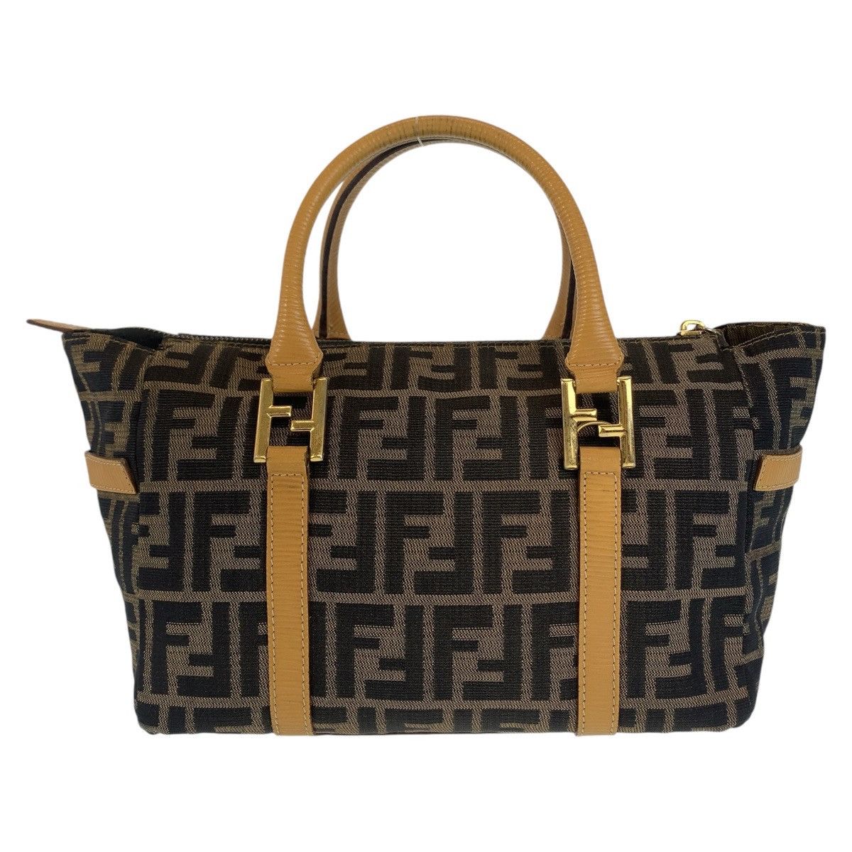 Fendi Fendi Fendi Zucca Canvas/Leather Handbag Tote Canvas Tote Bag 408504 in Very Good Condition Size ONE SIZE - 2 Thumbnail