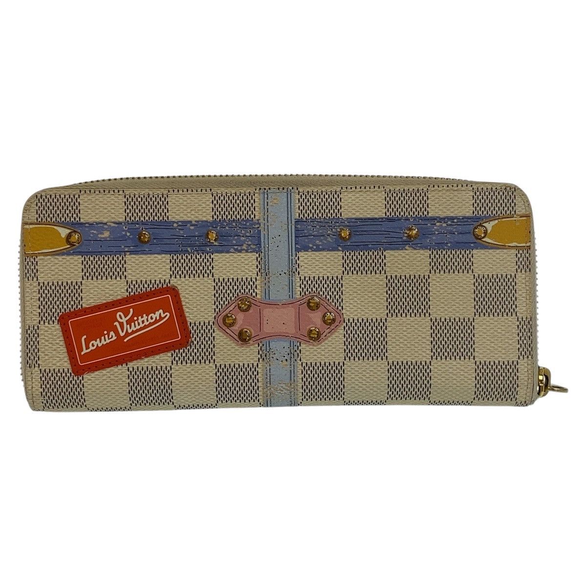 Louis Vuitton Louis Vuitton Louis Vuitton Damier Azur Clemence Long Wallet N60109 Canvas Long Wallet N60109 in Very Good Condition Size ONE SIZE - 2 Thumbnail