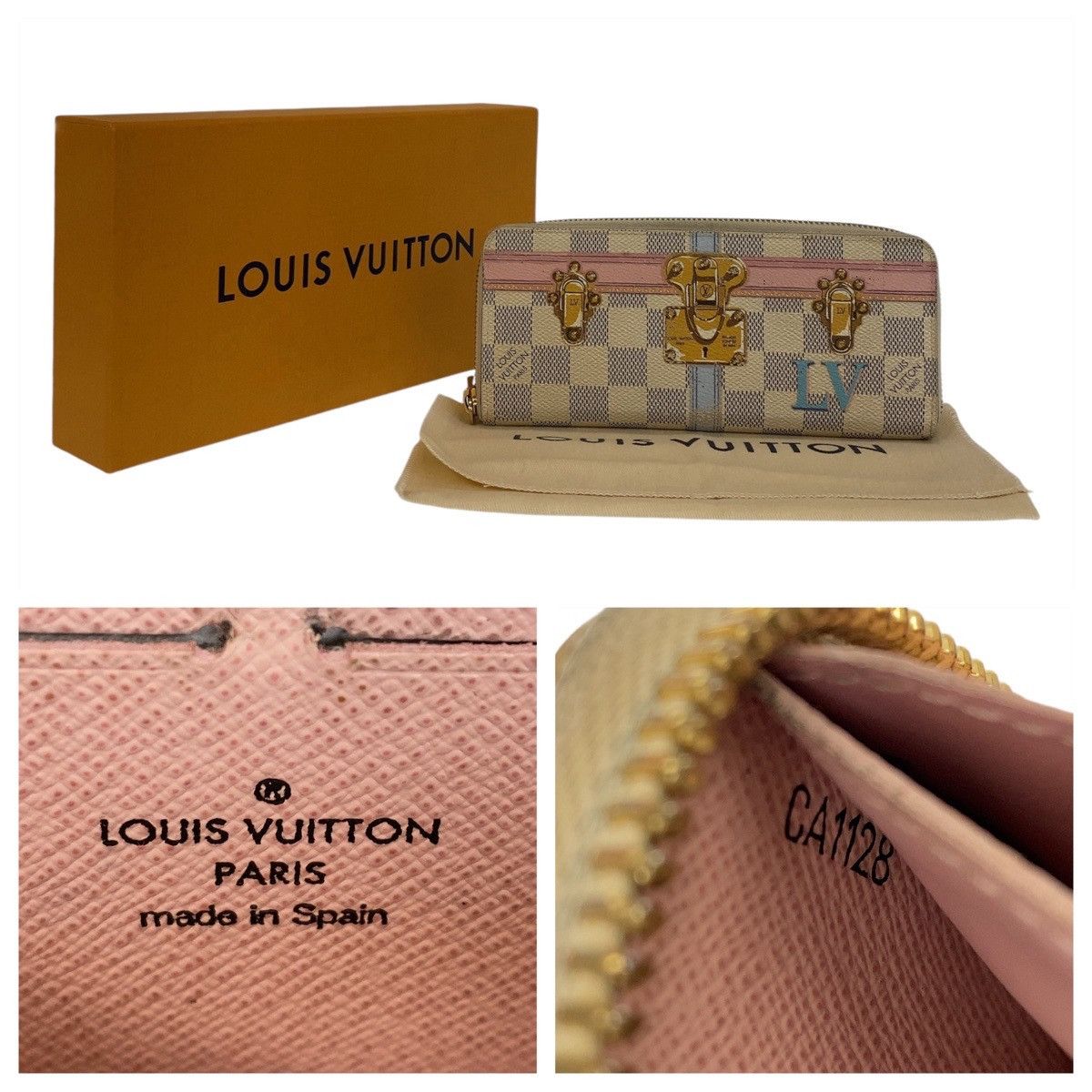 Louis Vuitton Louis Vuitton Louis Vuitton Damier Azur Clemence Long Wallet N60109 Canvas Long Wallet N60109 in Very Good Condition Size ONE SIZE - 10 Thumbnail