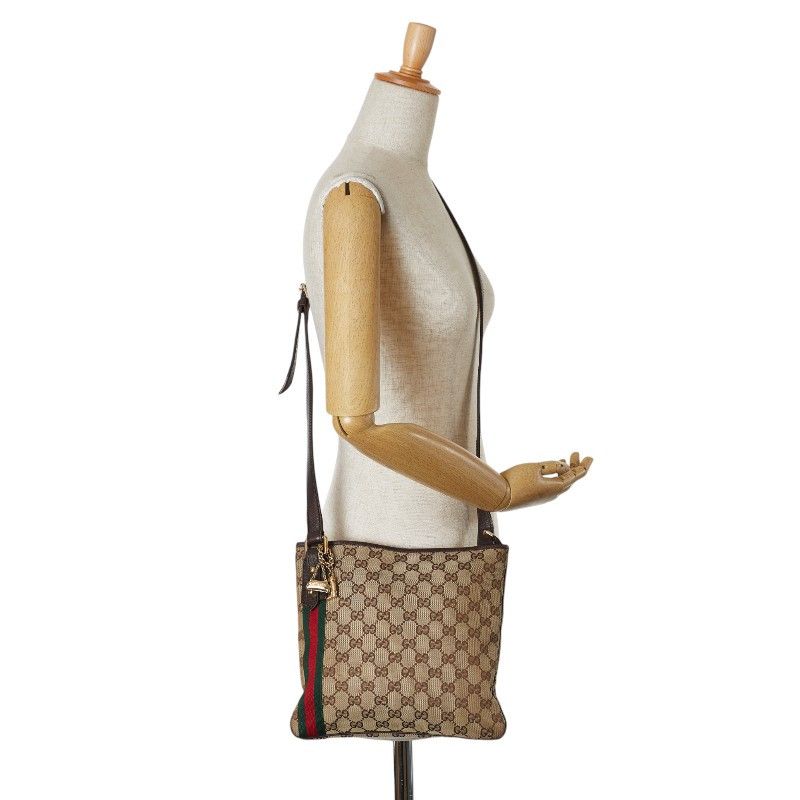 Gucci Gucci Gucci GG Canvas Leather Shoulder Bag 144388 Canvas Crossbody Bag 144388 in Very Good Condition Size ONE SIZE - 12 Thumbnail