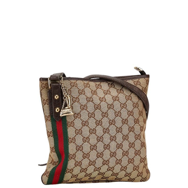 Gucci Gucci Gucci GG Canvas Leather Shoulder Bag 144388 Canvas Crossbody Bag 144388 in Very Good Condition Size ONE SIZE - 2 Thumbnail