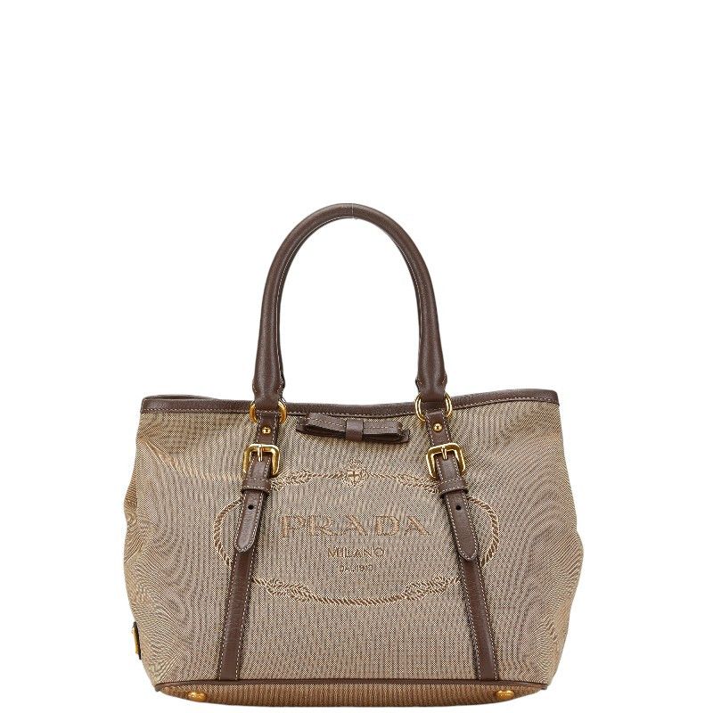 Prada Prada Prada Canvas Leather 2WAY Handbag Shoulder Bag Canvas Handbag in Very Good Condition Size ONE SIZE - 2 Thumbnail