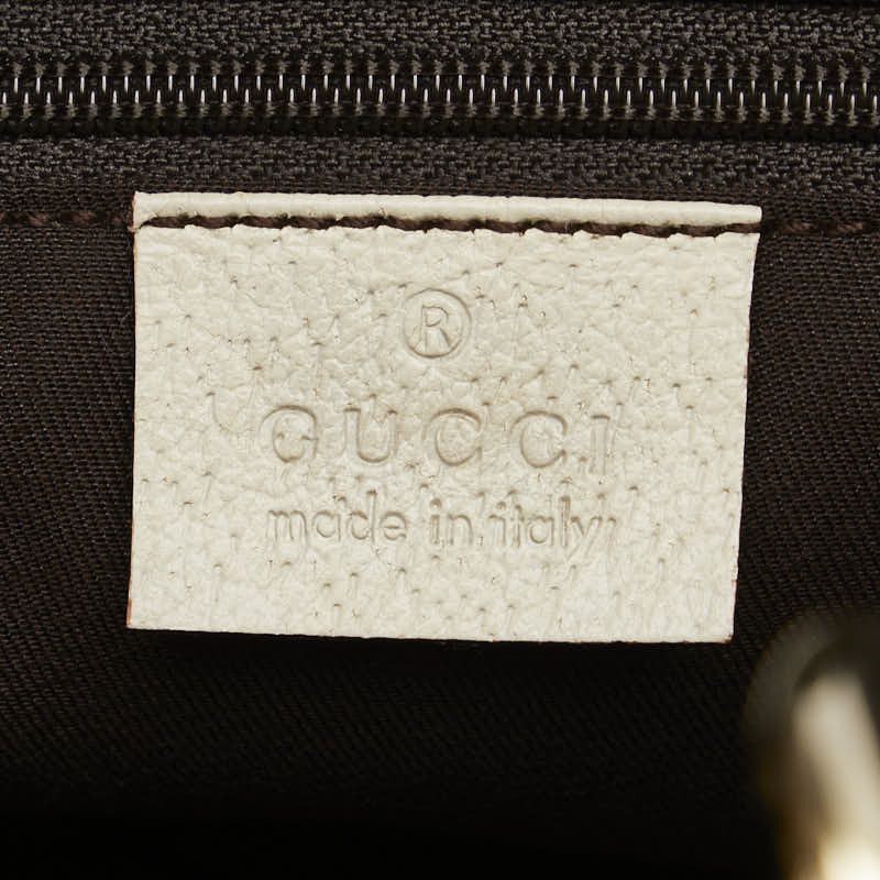 Gucci Gucci Gucci GG Canvas Leather Tote Handbag 121023 Beige Ivory Canvas Tote Bag 121023 in Very Good Condition Size ONE SIZE - 8 Thumbnail