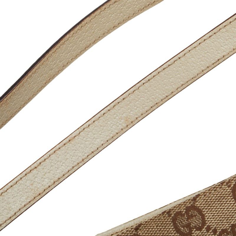 Gucci Gucci Gucci GG Canvas Leather Tote Handbag 121023 Beige Ivory Canvas Tote Bag 121023 in Very Good Condition Size ONE SIZE - 5 Thumbnail