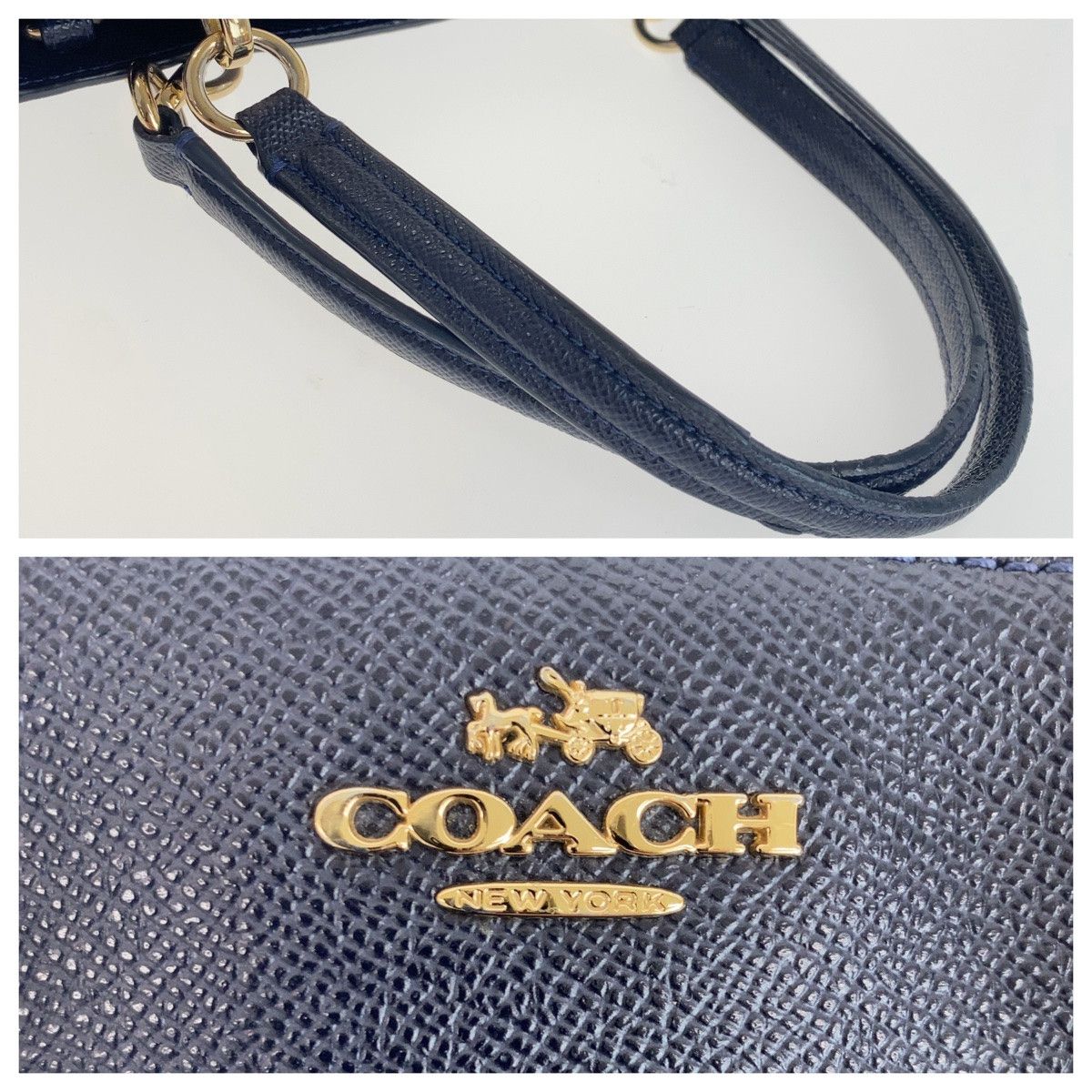 Coach Coach Coach Navy Gold PVC 2way Shoulder Handbag B57847 Plastic Crossbody Bag B57847 in Very Good Condition Size ONE SIZE - 5 Thumbnail