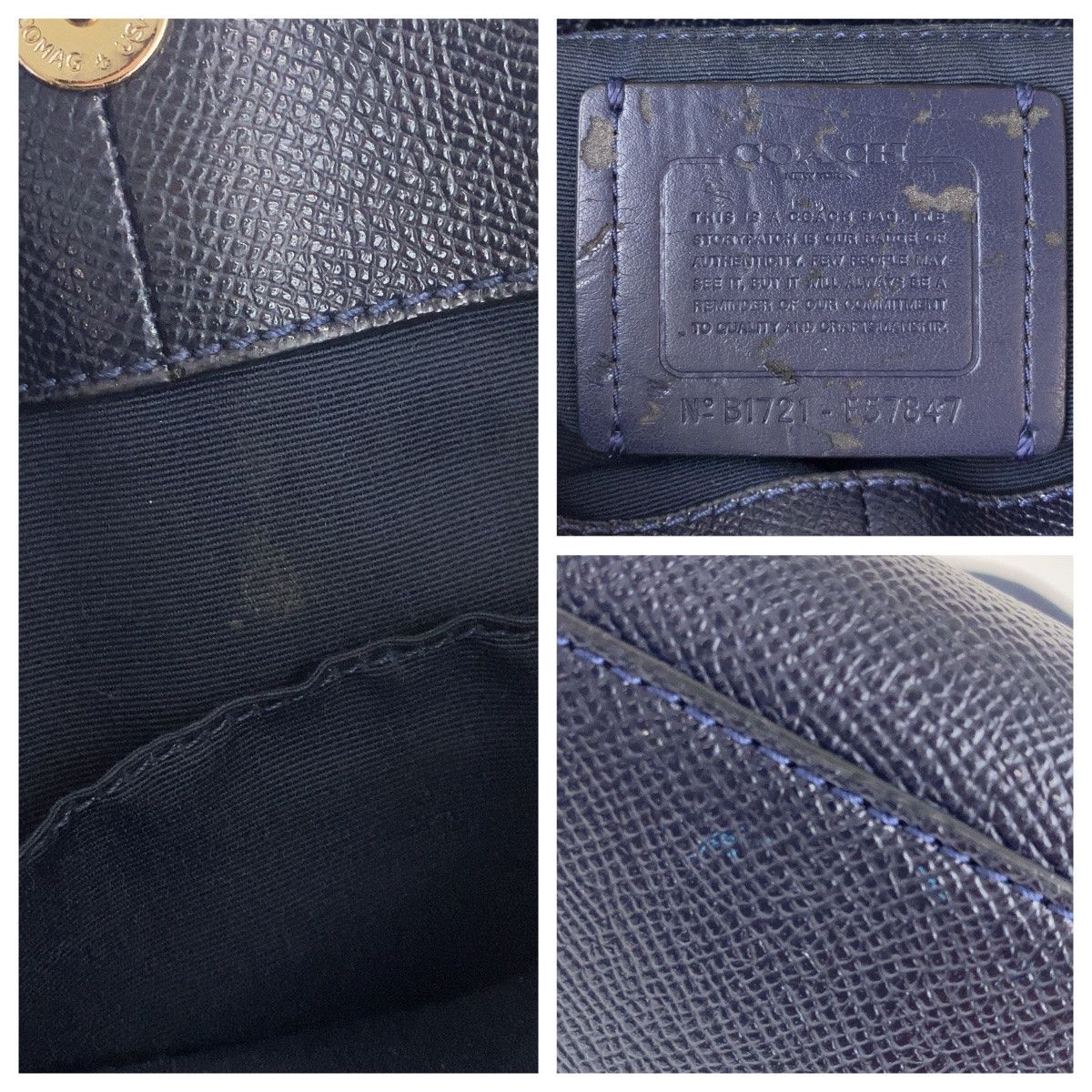 Coach Coach Coach Navy Gold PVC 2way Shoulder Handbag B57847 Plastic Crossbody Bag B57847 in Very Good Condition Size ONE SIZE - 4 Thumbnail