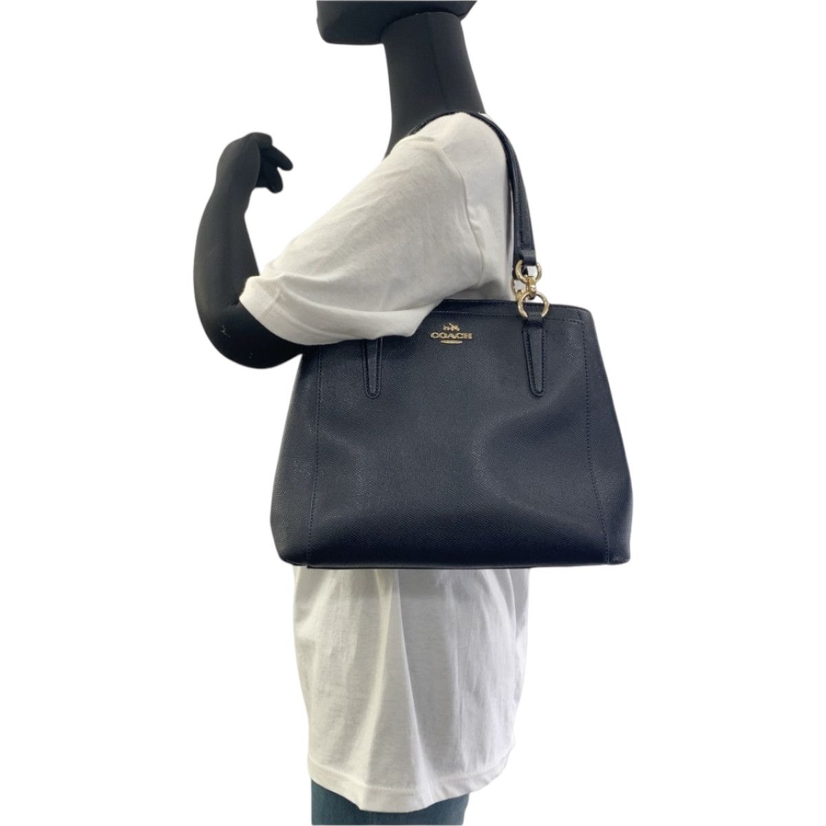 Coach Coach Coach Navy Gold PVC 2way Shoulder Handbag B57847 Plastic Crossbody Bag B57847 in Very Good Condition Size ONE SIZE - 6 Thumbnail
