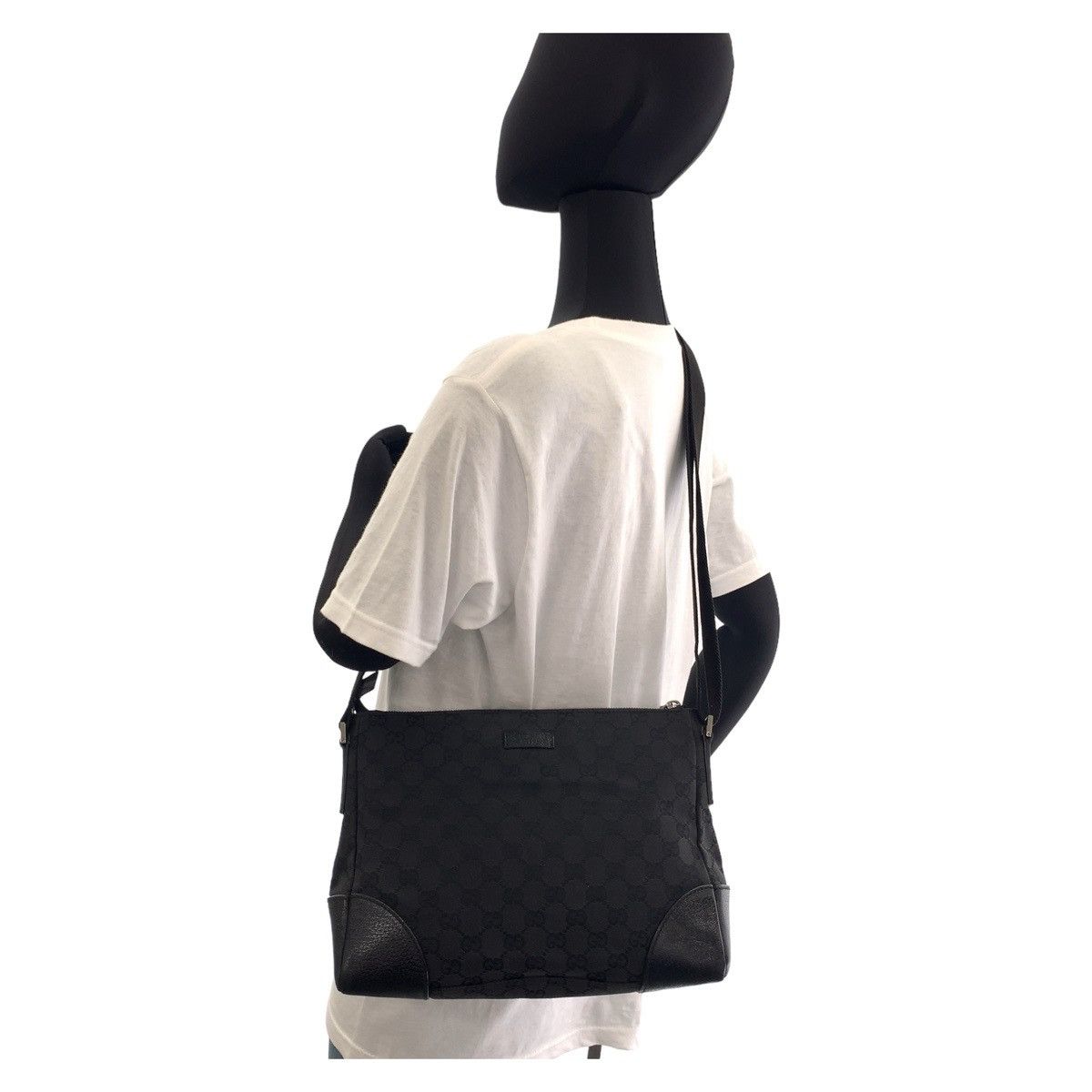 Gucci Gucci Gucci GG Canvas/Leather Messenger Bag 114273 Canvas Crossbody Bag 114273 in Very Good Condition Size ONE SIZE - 7 Thumbnail