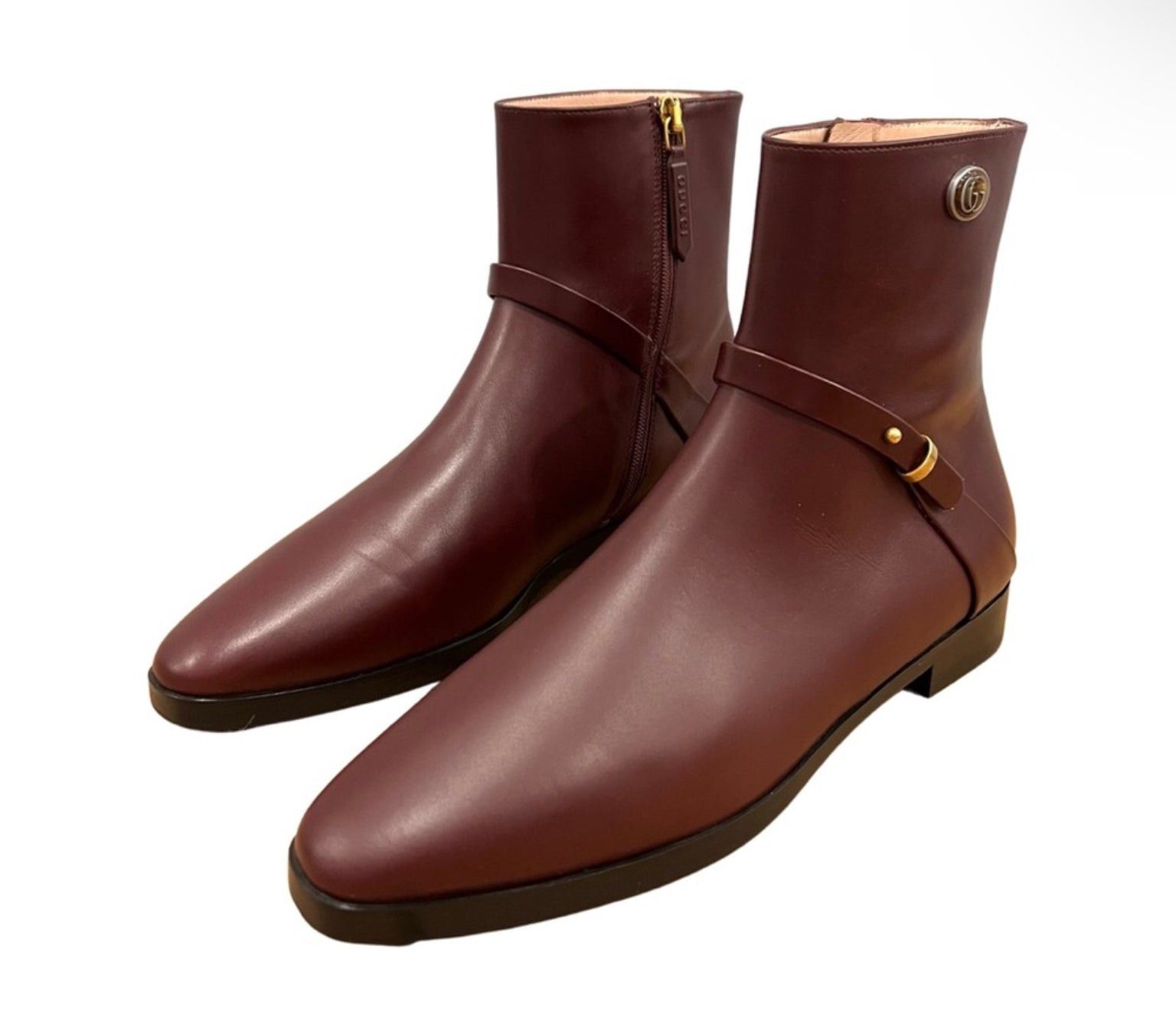 Gucci Gucci Double G Strap Leather Ankle Boots SIZE 37.5 Size ONE SIZE - 3 Thumbnail