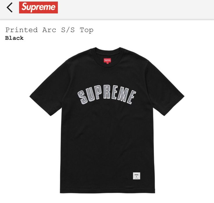 Supreme Printed Arc S/s Top Large Black | Grailed