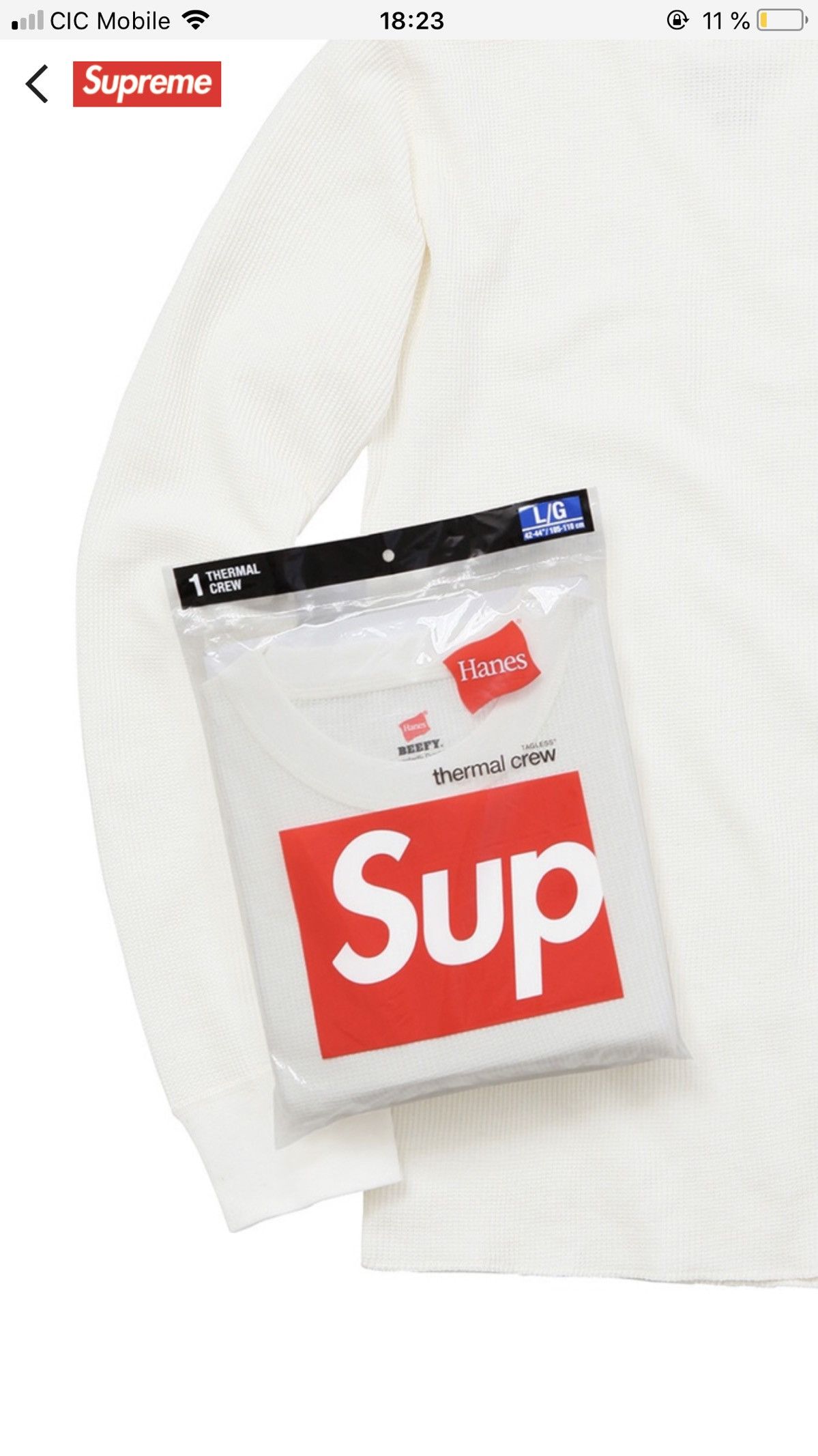 Supreme Supreme Hanes Thermal Crew | Grailed