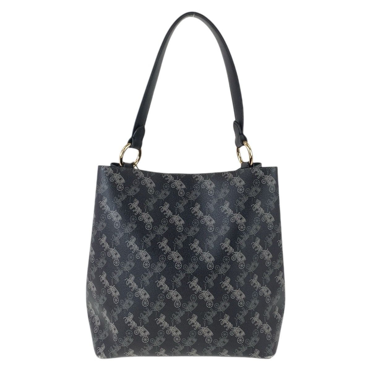Coach Coach Coach Town Bucket Shoulder Bag Black Leather Canvas Crossbody Bag Size ONE SIZE - 2 Thumbnail