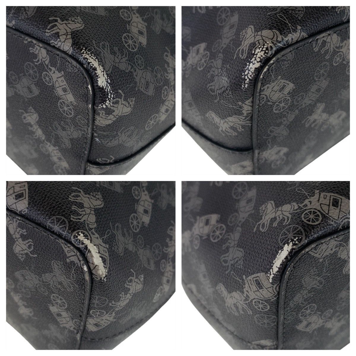 Coach Coach Coach Town Bucket Shoulder Bag Black Leather Canvas Crossbody Bag Size ONE SIZE - 4 Thumbnail