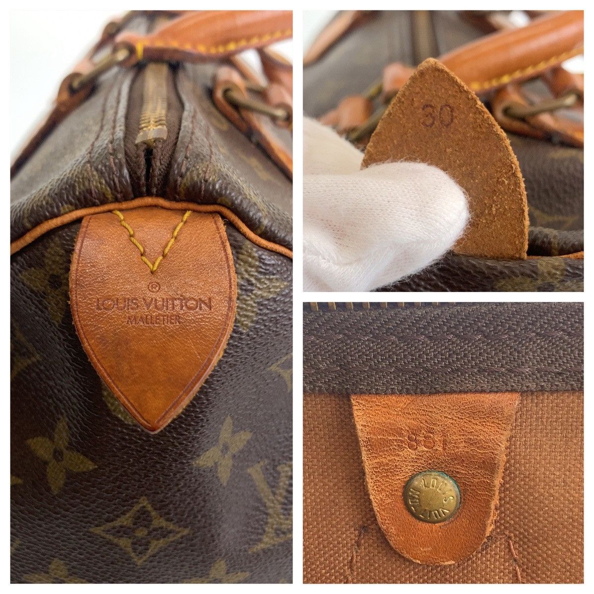 Louis Vuitton Louis Vuitton Louis Vuitton Monogram Speedy 30 Handbag M41526 Canvas Handbag M41526 Size ONE SIZE - 4 Thumbnail