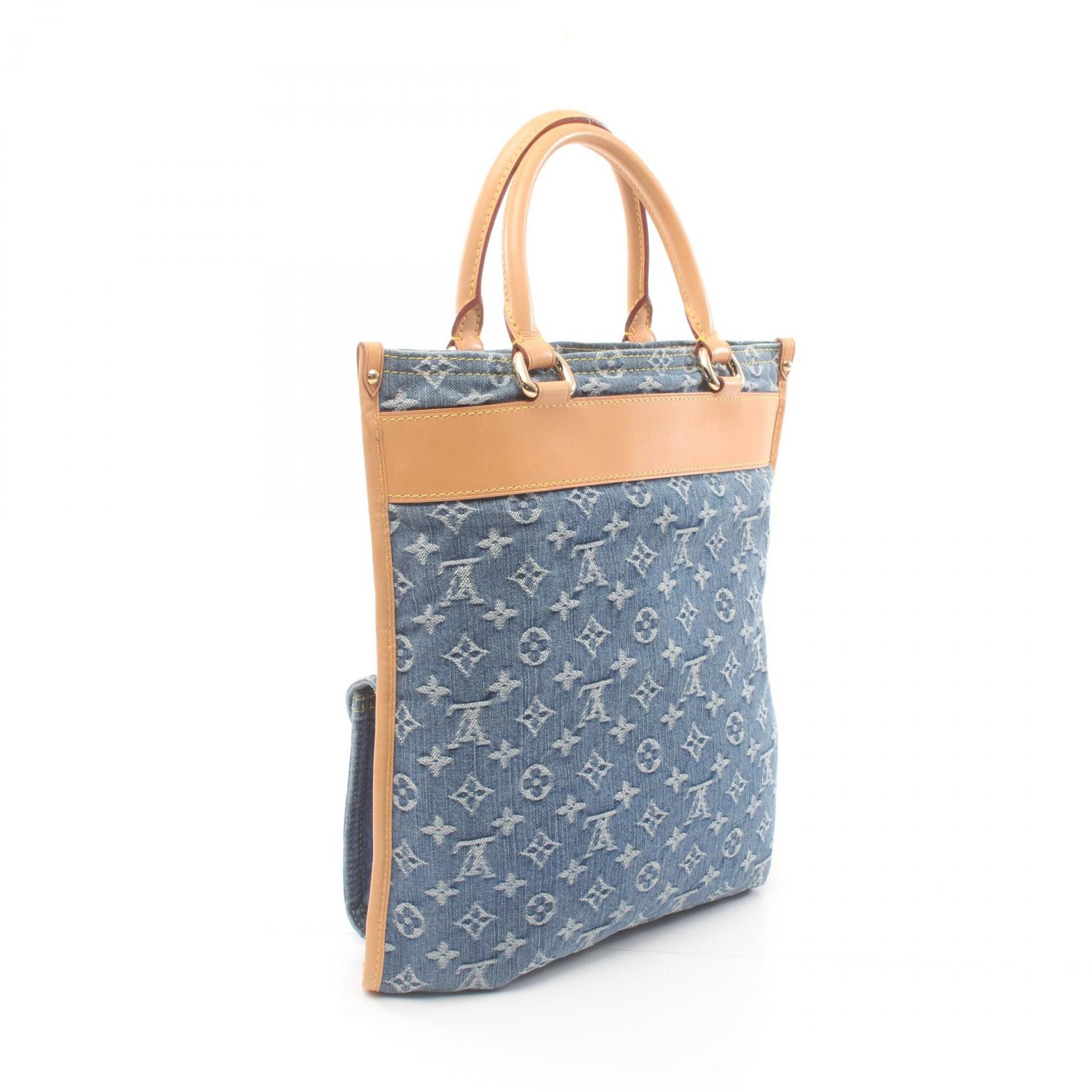 Louis Vuitton Louis Vuitton Monogram Denim Sac Plat Bag Denim Tote Bag M95018 in Great Condition Size ONE SIZE - 2 Thumbnail