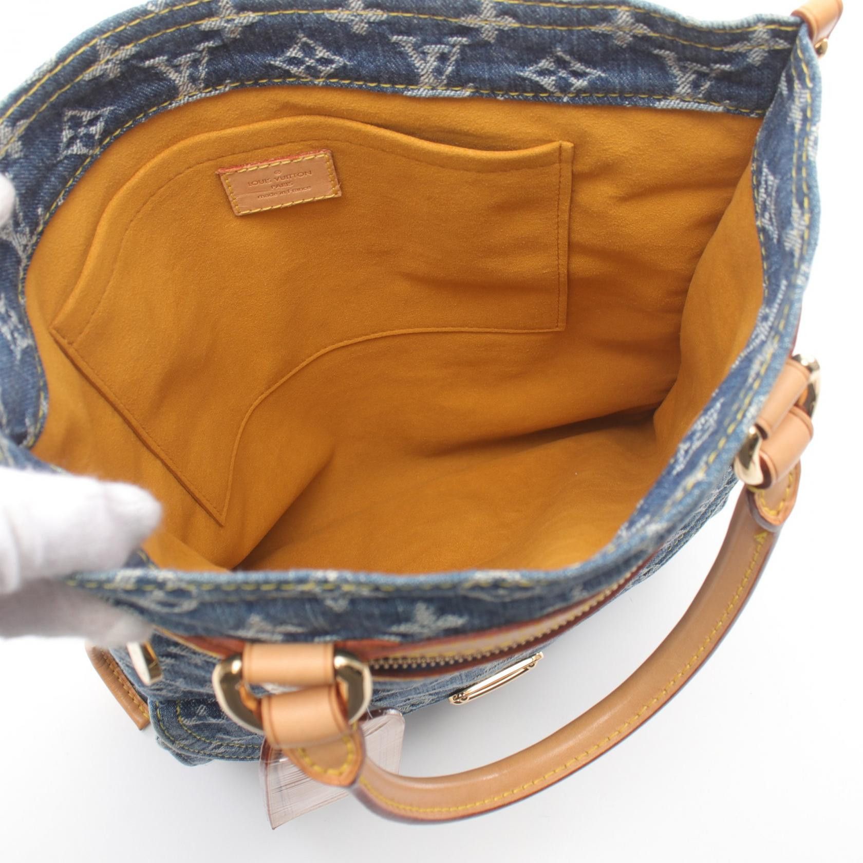 Louis Vuitton Louis Vuitton Monogram Denim Sac Plat Bag Denim Tote Bag M95018 in Great Condition Size ONE SIZE - 3 Thumbnail
