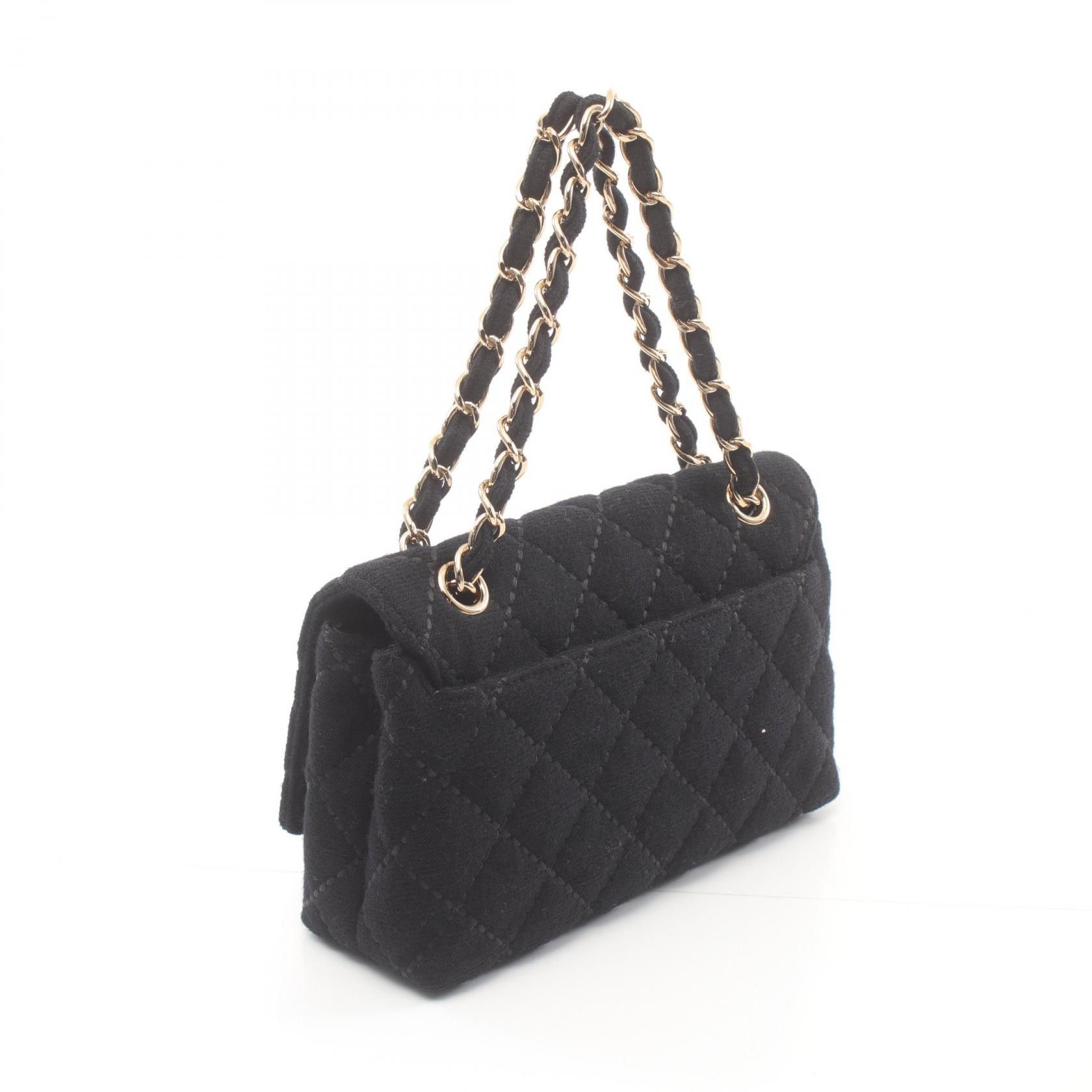 Chanel Chanel CC Surpique Velvet Chain Flap Bag Canvas Handbag in Great Condition Size ONE SIZE - 2 Thumbnail