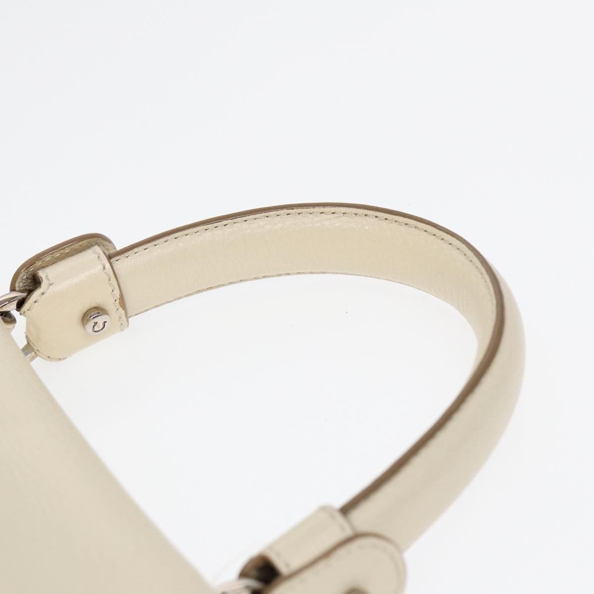 Salvatore Ferragamo Gancini White Leather Handbag (Pre-Owned) Size ONE SIZE - 15 Thumbnail