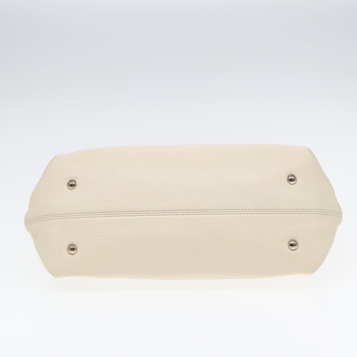 Salvatore Ferragamo Gancini White Leather Handbag (Pre-Owned) Size ONE SIZE - 3 Thumbnail