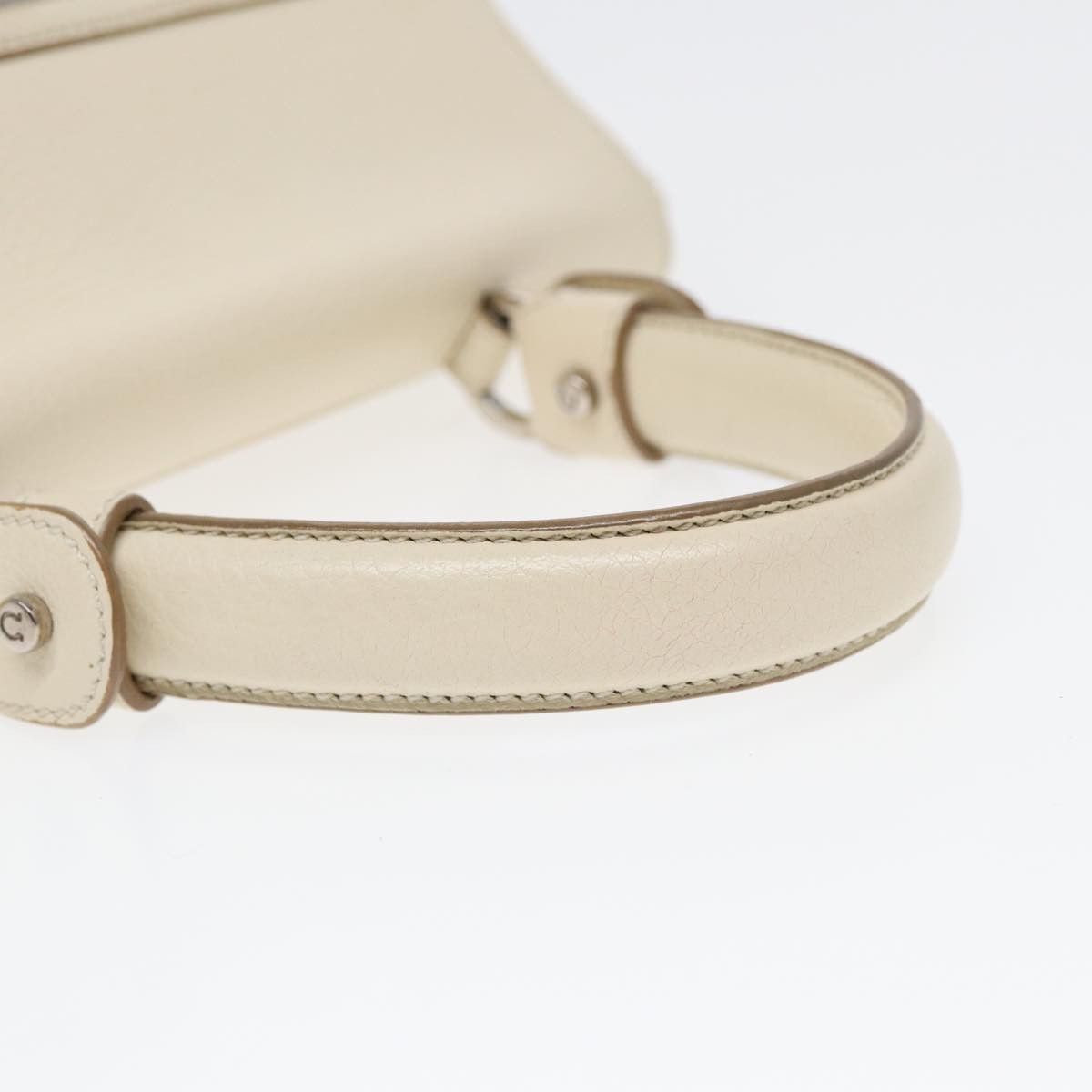 Salvatore Ferragamo Gancini White Leather Handbag (Pre-Owned) Size ONE SIZE - 12 Thumbnail