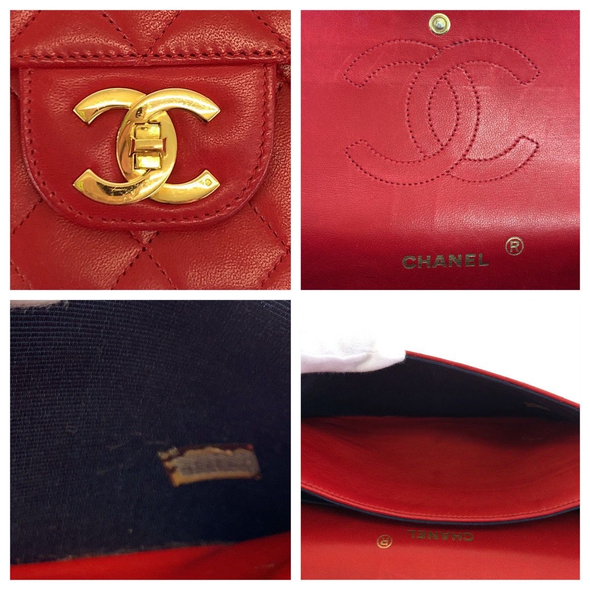 Chanel Chanel Chanel Matelasse W Flap Red Lambskin 2-Way Handbag Leather Handbag in Great Condition Size ONE SIZE - 4 Thumbnail